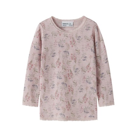 NAME IT MINI Wang uld top med hulmønster - Violet Ice