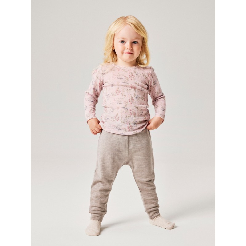 NAME IT MINI Wang uld top med hulmønster - Violet Ice