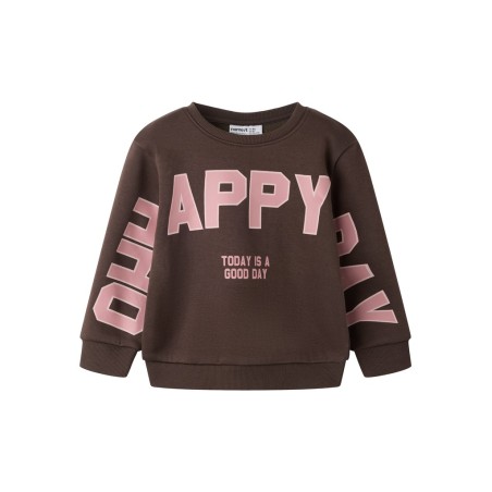 NAME IT MINI Linka langærmet sweatshirt - Chocolate Brown