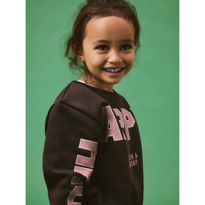 NAME IT MINI Linka langærmet sweatshirt - Chocolate Brown