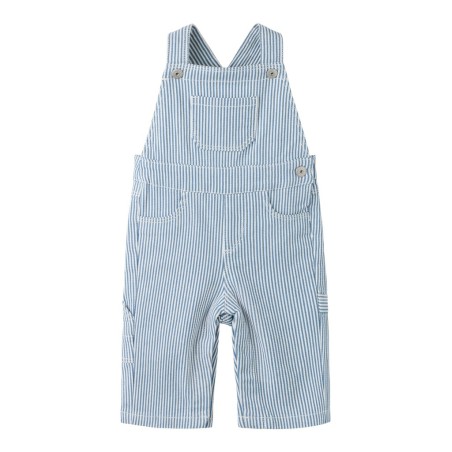 NAME IT BABY Nola loose fit overalls - White/ Moonlight Blue
