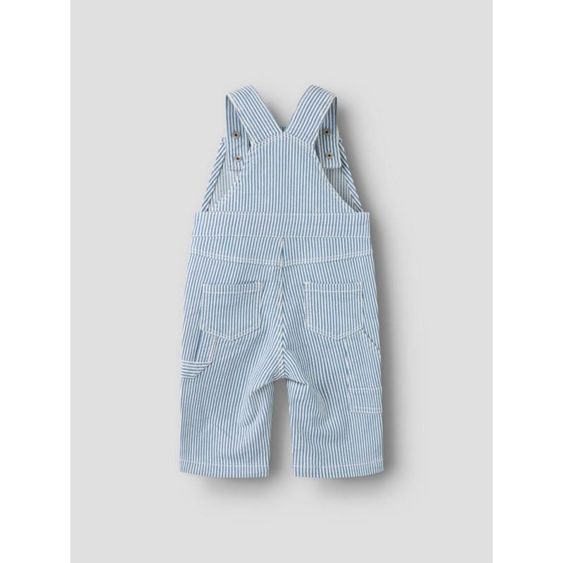 NAME IT BABY Nola loose fit overalls - White/ Moonlight Blue