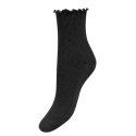 ONLY Caya strømper med bølge kant - Dark Grey Melange