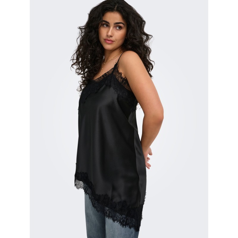 ONLY CARMAKOMA Indona satin blonde Top - Sort