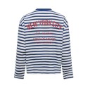 ONLY Freja langærmet Top med striber - Cloud Dancer/ Navy