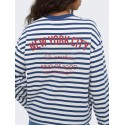 ONLY Freja langærmet Top med striber - Cloud Dancer/ Navy
