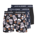JACK & JONES JUNIOR Craul Skulls 3-pak boxershorts - Black/ Sky Captain