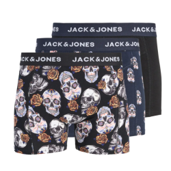 JACK & JONES JUNIOR Craul Skulls 3-pak boxershorts - Black/ Sky Captain