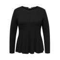 ONLY CARMAKOMA Kenya langærmet peplum top - Black