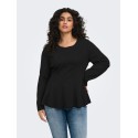 ONLY CARMAKOMA Kenya langærmet peplum top - Black