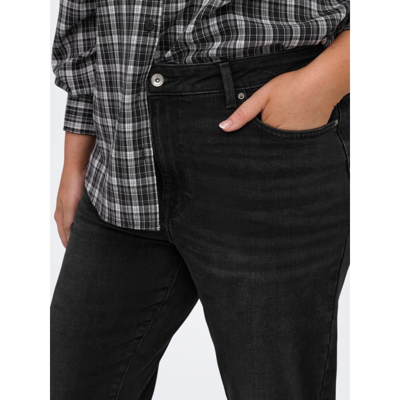 ONLY CARMAKOMA EMILY stretch HW ankel jeans - Washed Black