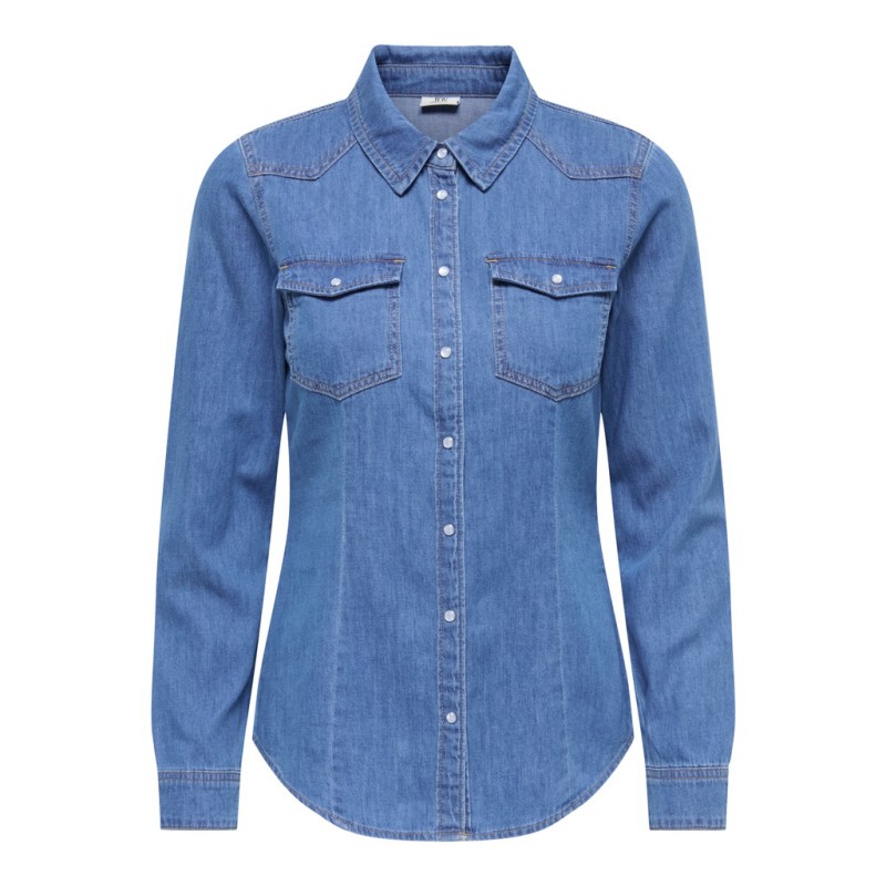 JDY Sandie denim skjorte - Medium Blue Denim