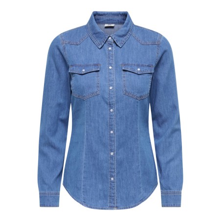 JDY Sandie denim skjorte - Medium Blue Denim