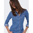 JDY Sandie denim skjorte - Medium Blue Denim