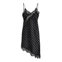 JDY Cally prikket satin singlet kjole - Sort /Cloud Dancer