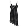 JDY Cally prikket satin singlet kjole - Sort /Cloud Dancer