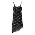 JDY Cally prikket satin singlet kjole - Sort /Cloud Dancer