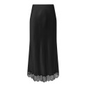 JDY Cally MW midi satin nederdel - Black