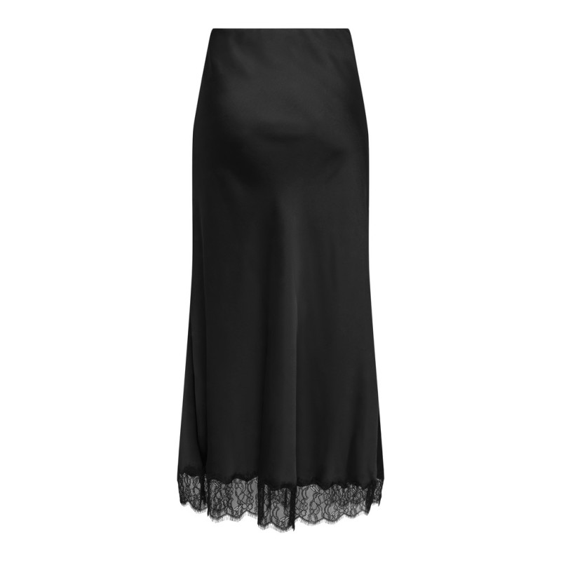 JDY Cally MW midi satin nederdel - Black
