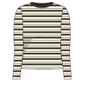 ONLY Elli langærmet stribet rib Top - Cloud Dancer/ Peat Moss/ Chocolatete Tort