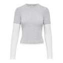 ONLY Dubla Langærmet top - Light Grey Melange