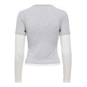 ONLY Dubla Langærmet top - Light Grey Melange