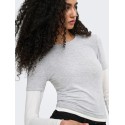 ONLY Dubla Langærmet top - Light Grey Melange