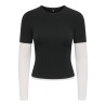 ONLY Dubla Langærmet top - Black/ Cloud Dancer