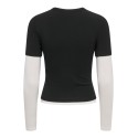 ONLY Dubla Langærmet top - Black/ Cloud Dancer