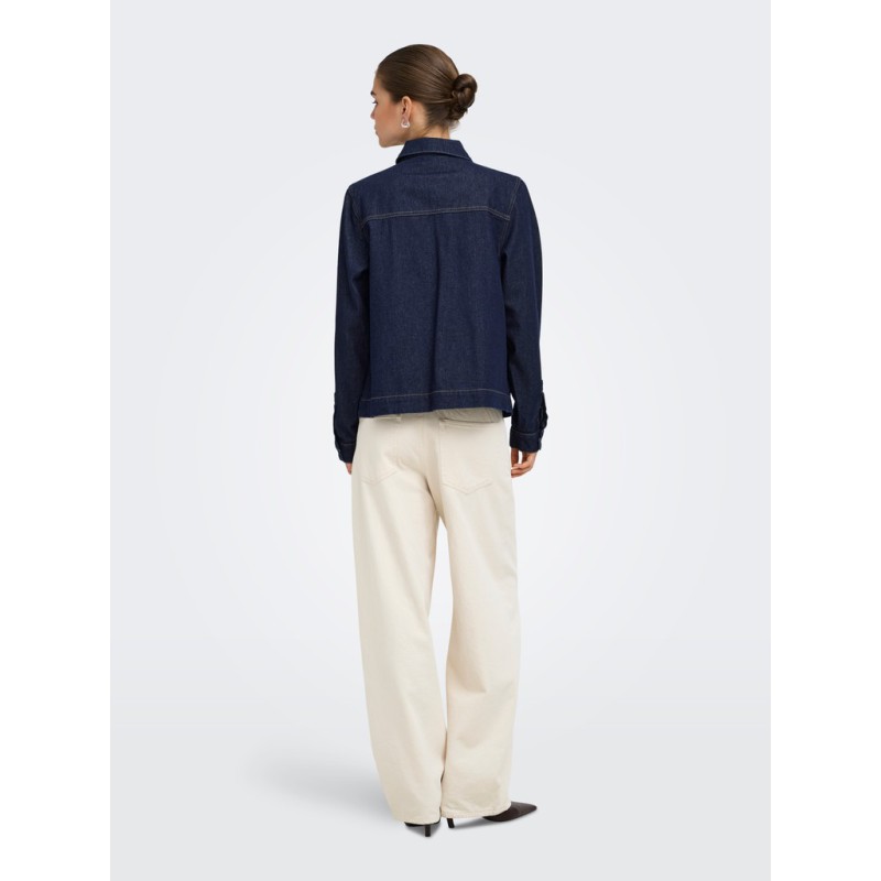 ONLY Belle denim skjorte - Dark Blue Denim