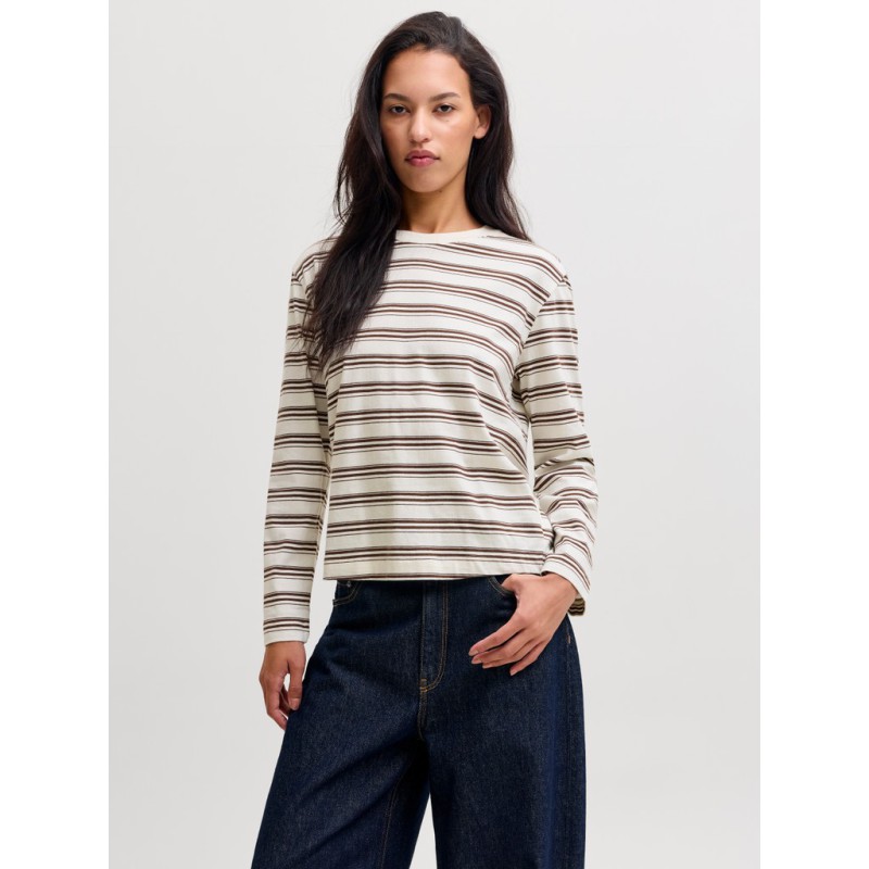 JJXX Sophia boxy langærmet T-shirt - Carafe/ Vanilla
