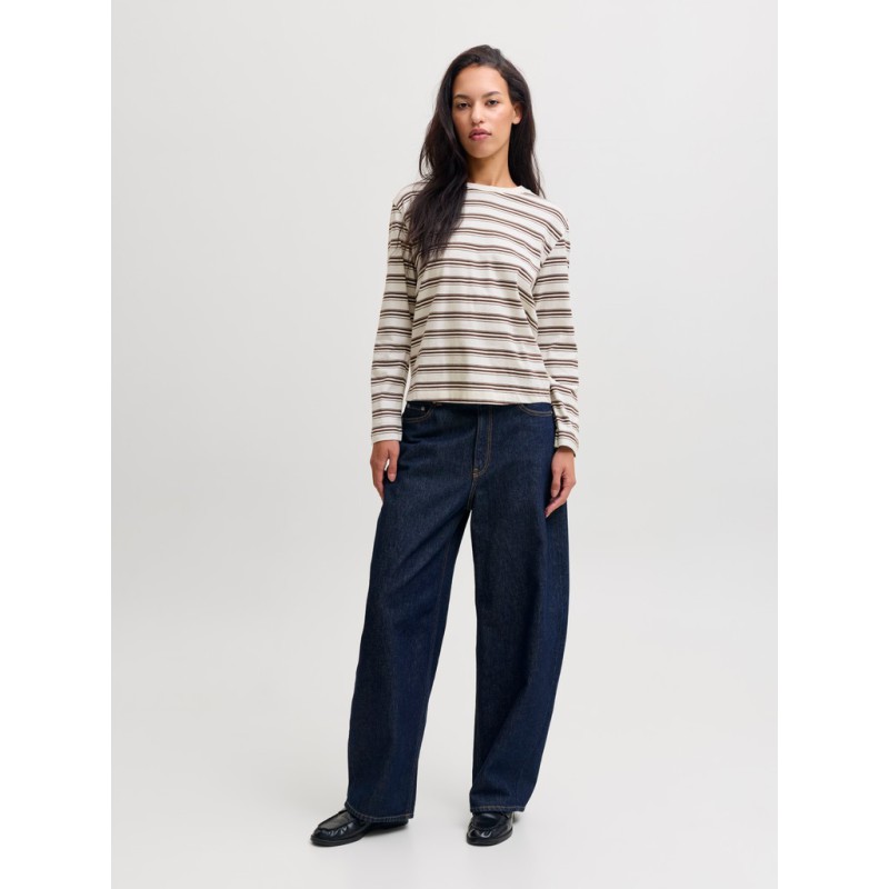 JJXX Sophia boxy langærmet T-shirt - Carafe/ Vanilla
