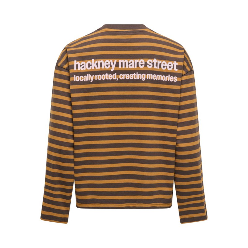 ONLY Freja langærmet T-shirt med striber - Bracken/Buckthorn