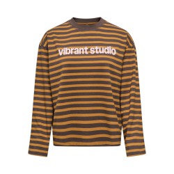 ONLY Freja langærmet T-shirt med striber - Bracken/Buckthorn