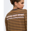 ONLY Freja langærmet T-shirt med striber - Bracken/Buckthorn