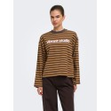ONLY Freja langærmet T-shirt med striber - Bracken/Buckthorn