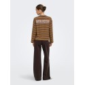ONLY Freja langærmet T-shirt med striber - Bracken/Buckthorn