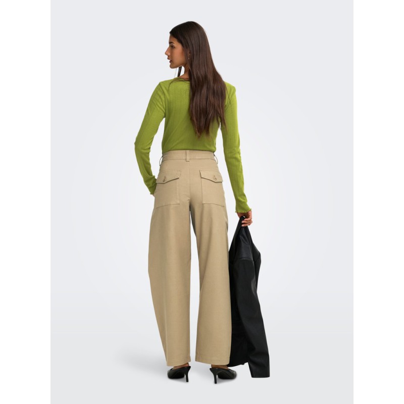 ONLY Clair mellemtalje barrel bukser - Cornstalk