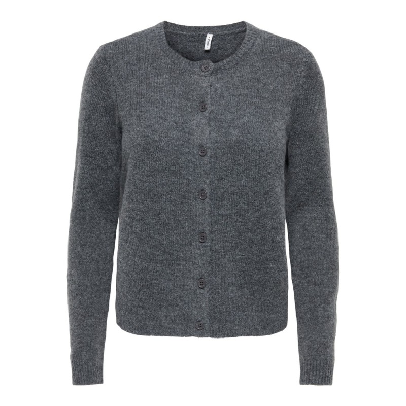 ONLY Olivia langærmet strik cardigan - Dark Grey Melange