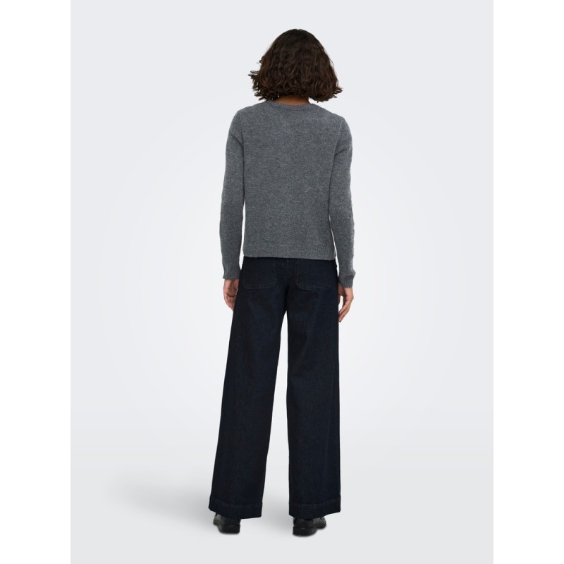 ONLY Olivia langærmet strik cardigan - Dark Grey Melange
