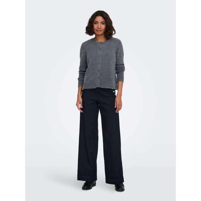 ONLY Olivia langærmet strik cardigan - Dark Grey Melange