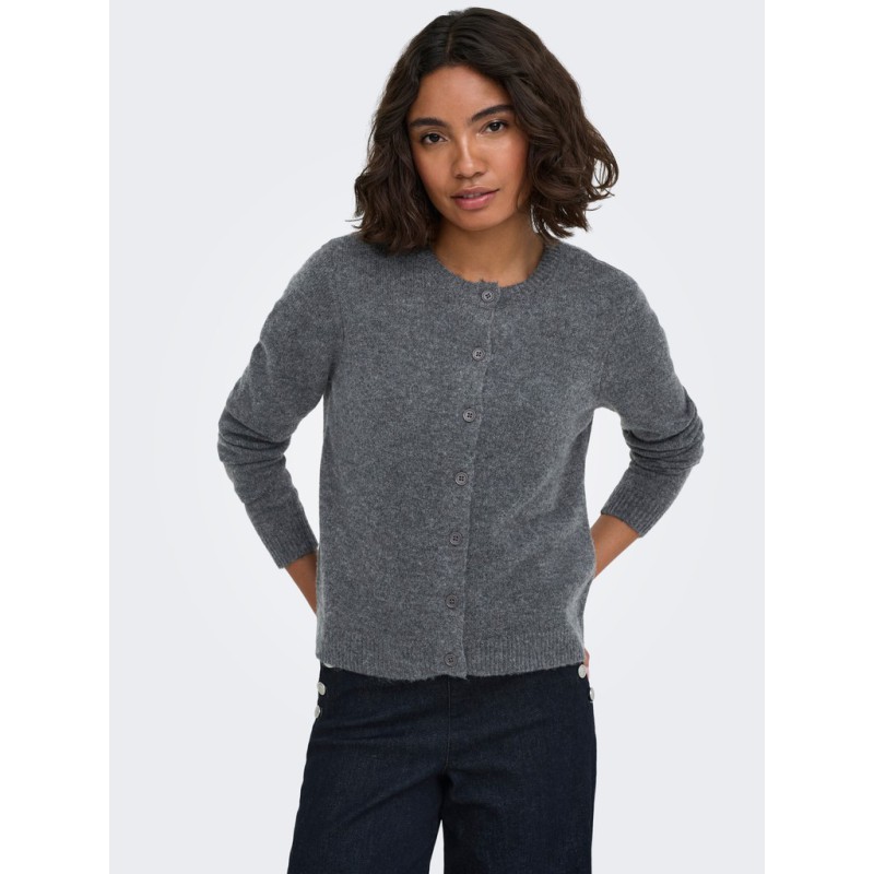 ONLY Olivia langærmet strik cardigan - Dark Grey Melange