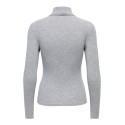 ONLY Glamour langærmet højhalset bluse - Light Grey Melange