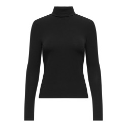 ONLY Glamour langærmet højhalset bluse - Black