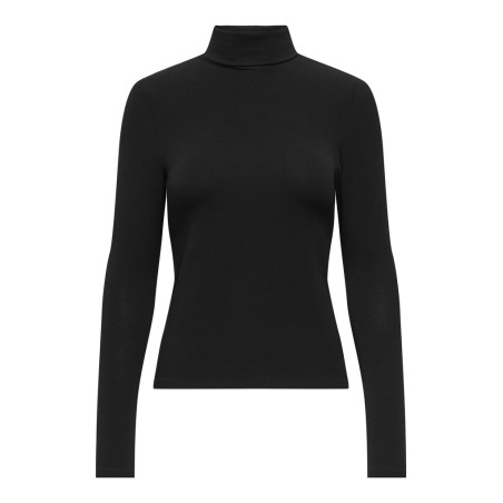 ONLY Glamour langærmet højhalset bluse - Black