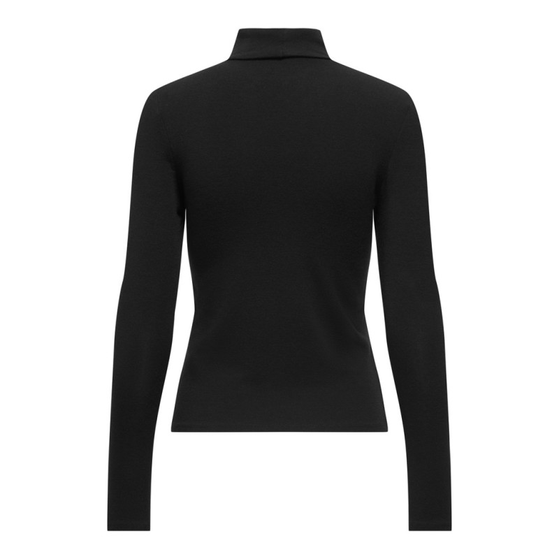 ONLY Glamour langærmet højhalset bluse - Black