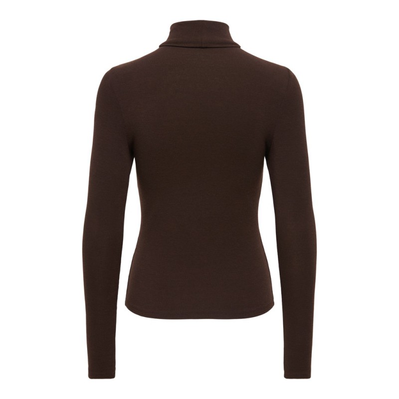 ONLY Glamour langærmet højhalset bluse - Black Coffee