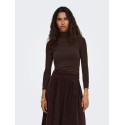 ONLY Glamour langærmet højhalset bluse - Black Coffee