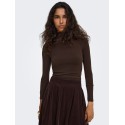 ONLY Glamour langærmet højhalset bluse - Black Coffee