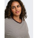 ONLY CARMAKOMA Freja brede langærmet T-shirt - Coffee Bean/Cloud Dancer